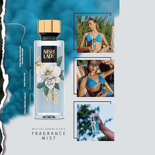 Miniatura 2 de NishLady - Fragancia en espray MAGIC LOVE, para mujer, 8.8 fl oz, vegana, libre de crueldad, aroma de larga duración, niebla corporal hidratante