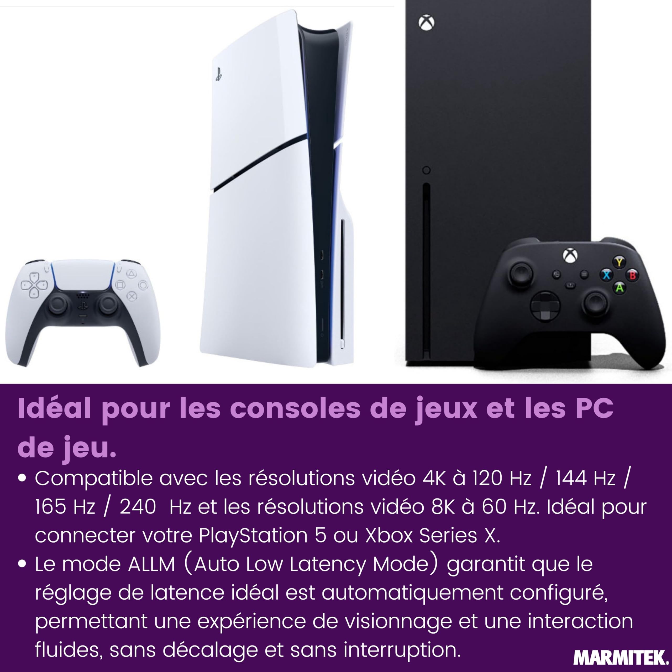 Marmitek AS38 - Switch HDMI 2.1 8K60 4K240 Gaming 3 entrées 1 Sortie