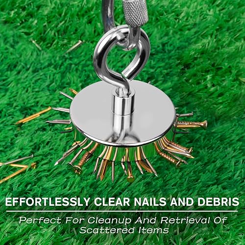 Miniatura 36 de Imán de pesca de neodimio, fuerza de tracción de 150 libras, imán fuerte de tierras raras con perno de ojo avellanado para colgar, hogar, cocina