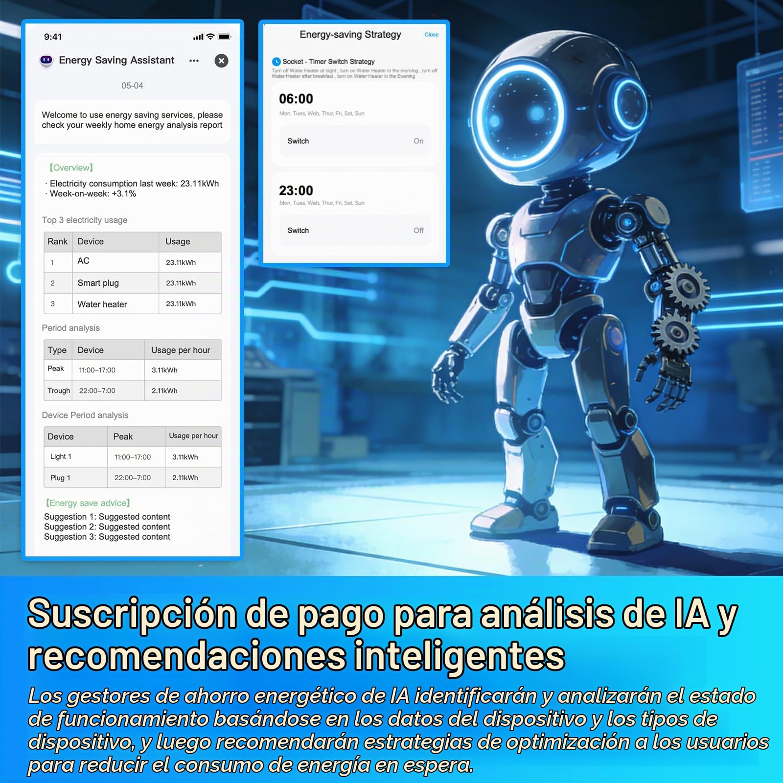ANTELA Enchufe inteligente WLAN AI con medición de electricidad, factura de electricidad, 16 A, 3680 W, compatible con Google Home, Alexa, Smart Life APP, 2,4 GHz, 4 unidades