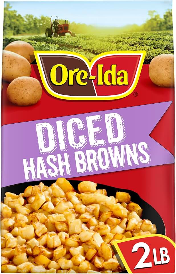 Ore-Ida Diced Hash Browns Frozen Potatoes, 1 Bag, for Easy Breakfast Sides, Gluten-Free, 32 oz