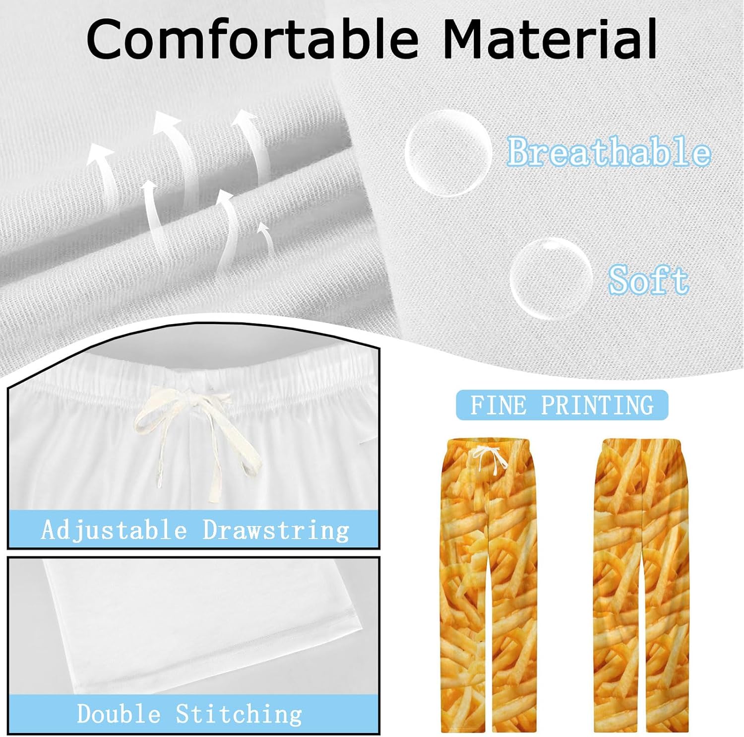 Mens Pajama Pants Soft Pj Pants Lounge Pajama Bottoms with Pockets Drawstring - Image 6