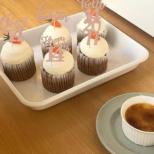 Miniatura 277 de Rsstarxi Paquete de 30 adornos para cupcakes de 15 cumpleaños con purpurina Mis Membrillo 15 desde 2010 Feliz 15º Cupcake Toppers Quince Cheers to