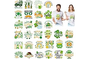 30 Pcs 5 Sheets St Patricks Day Iron on Patches Stickers