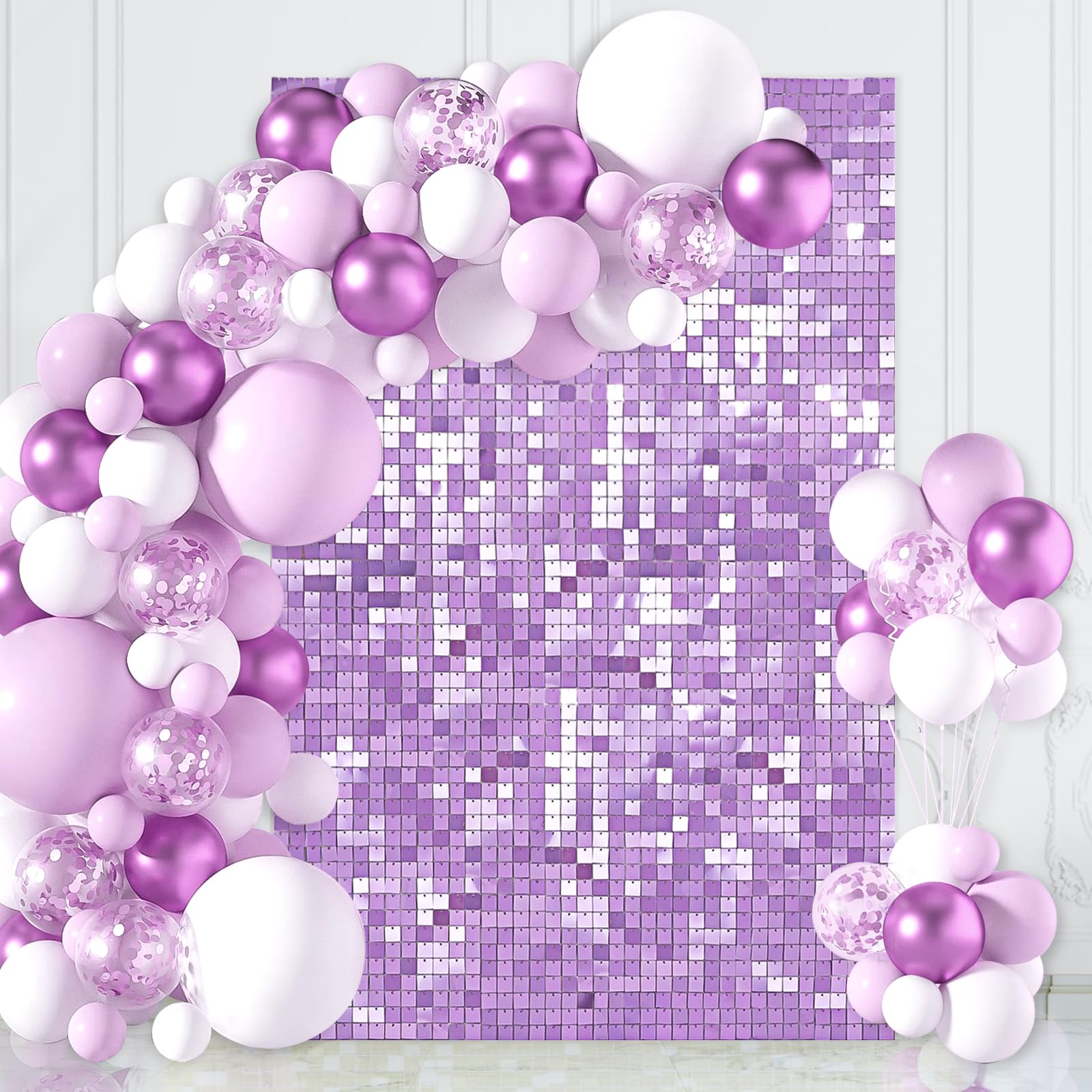 Light Purple Sequin Backdrop Shimmer Wall Backdrop 3ftx4ft Photo Backdrops for Birthday Anniversary Wedding Engagement Decorations