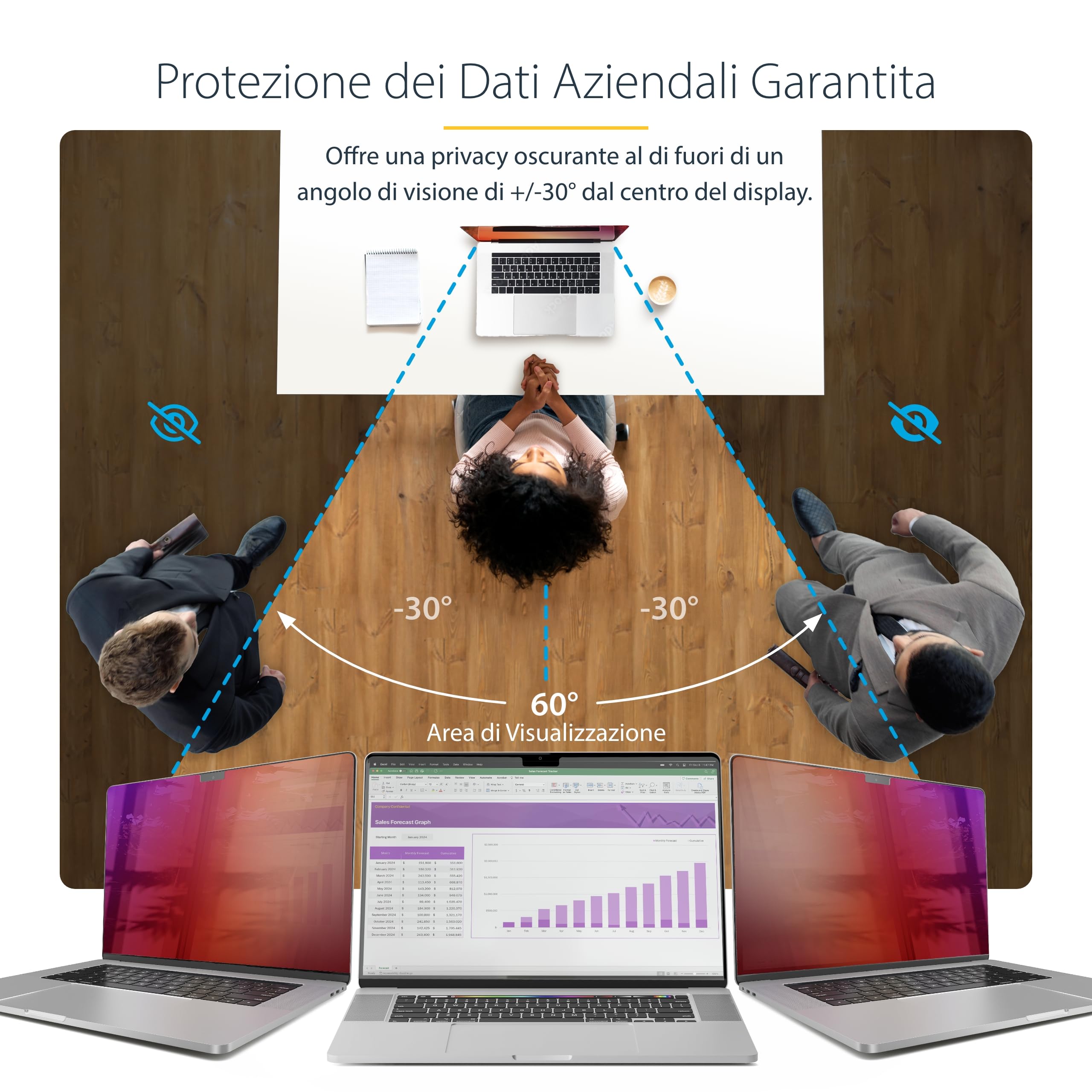 StarTech Filtro Privacy per MacBook Pro 16" Antiriflesso, Opaco/Lucido Oro | Doppia Finitura, Pellicola Protettiva, Rimovibile