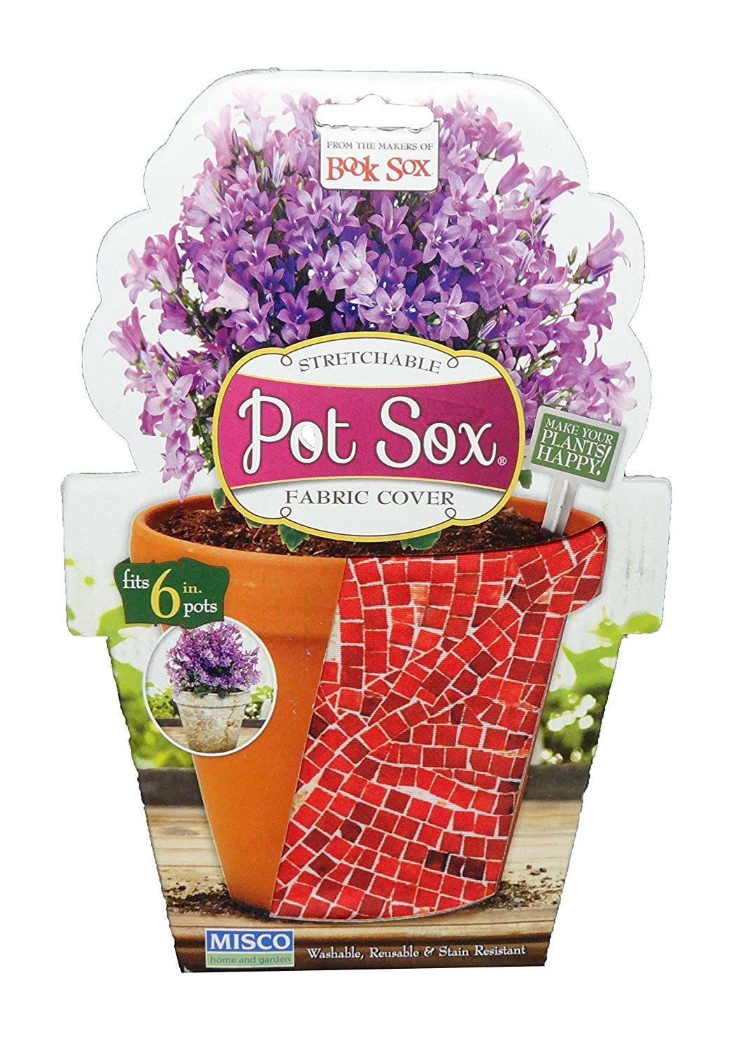 Set of 2 - 4" Brick Design Home and Garden Modern Pot Sox Flowerpot Cover - Great for Indoor and Outdoor!