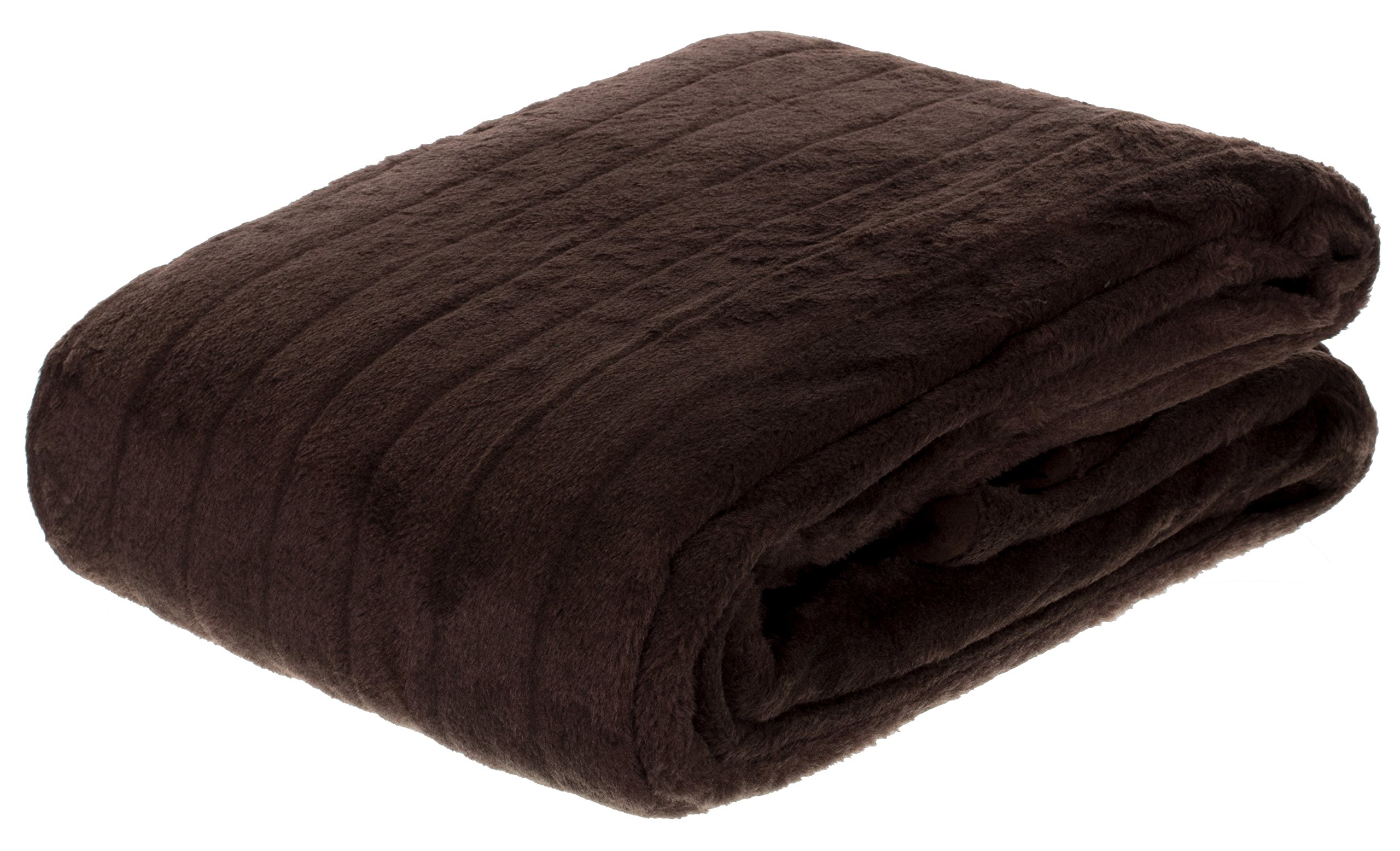 Brandsseller Felldecke 180x220 cm Kuscheldecke Nerzfelloptik - Braun