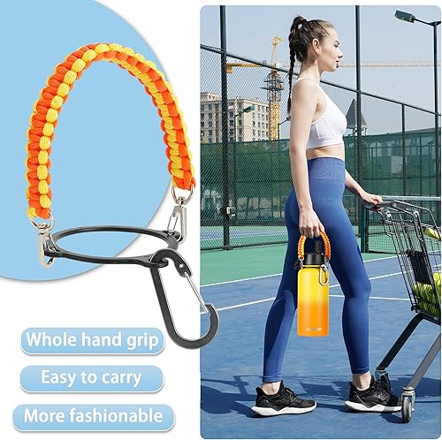 Miniatura 2 de KXIAOCHEN Botella de agua aislada, botella de agua de acero inoxidable, 2 tapas (con pajilla y tapa con asa), botellas de agua metálicas de boca