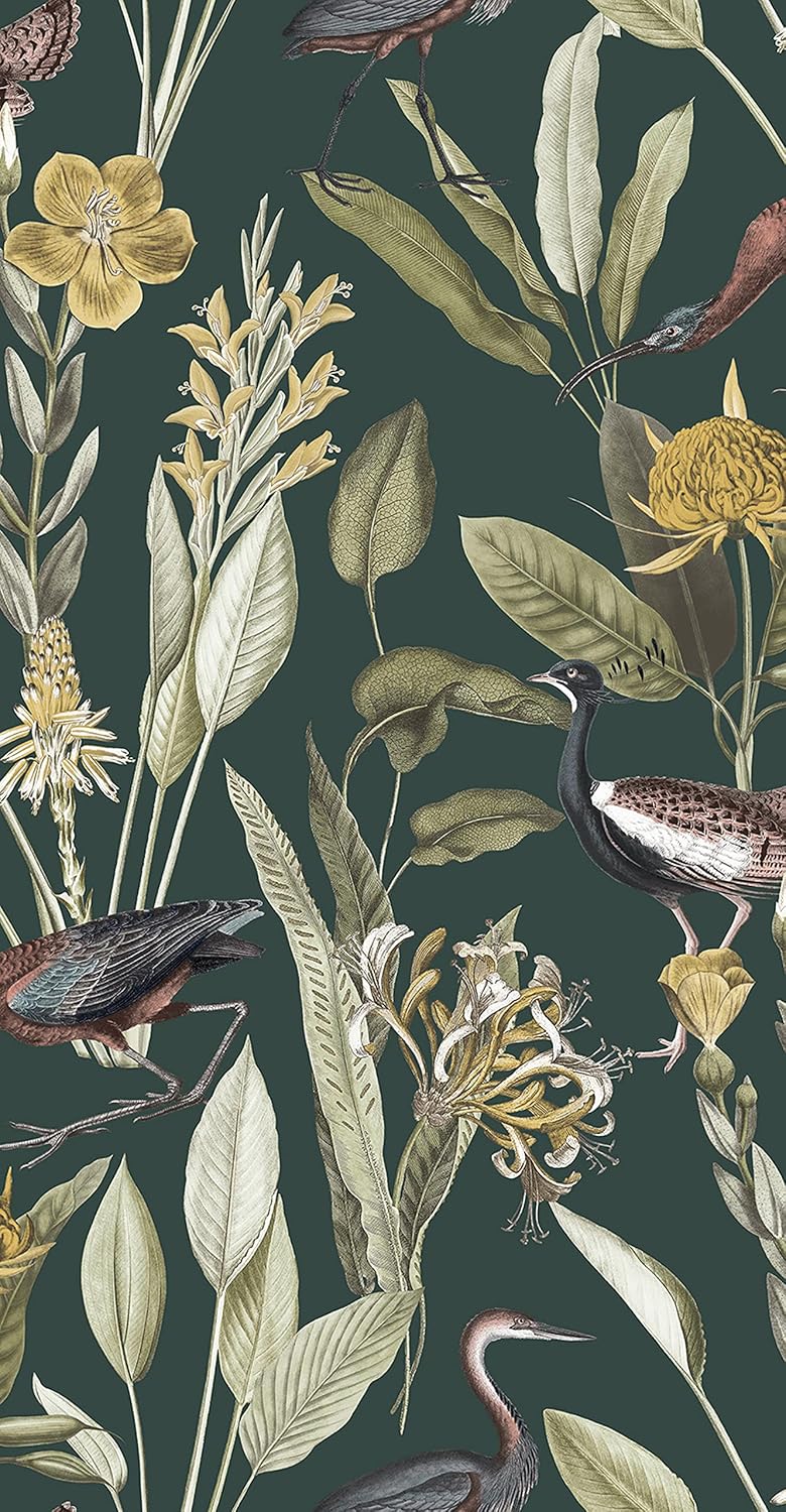 Graham & Brown Glasshouse Birds Tropical Paste The Wall Wallpaper (Green)