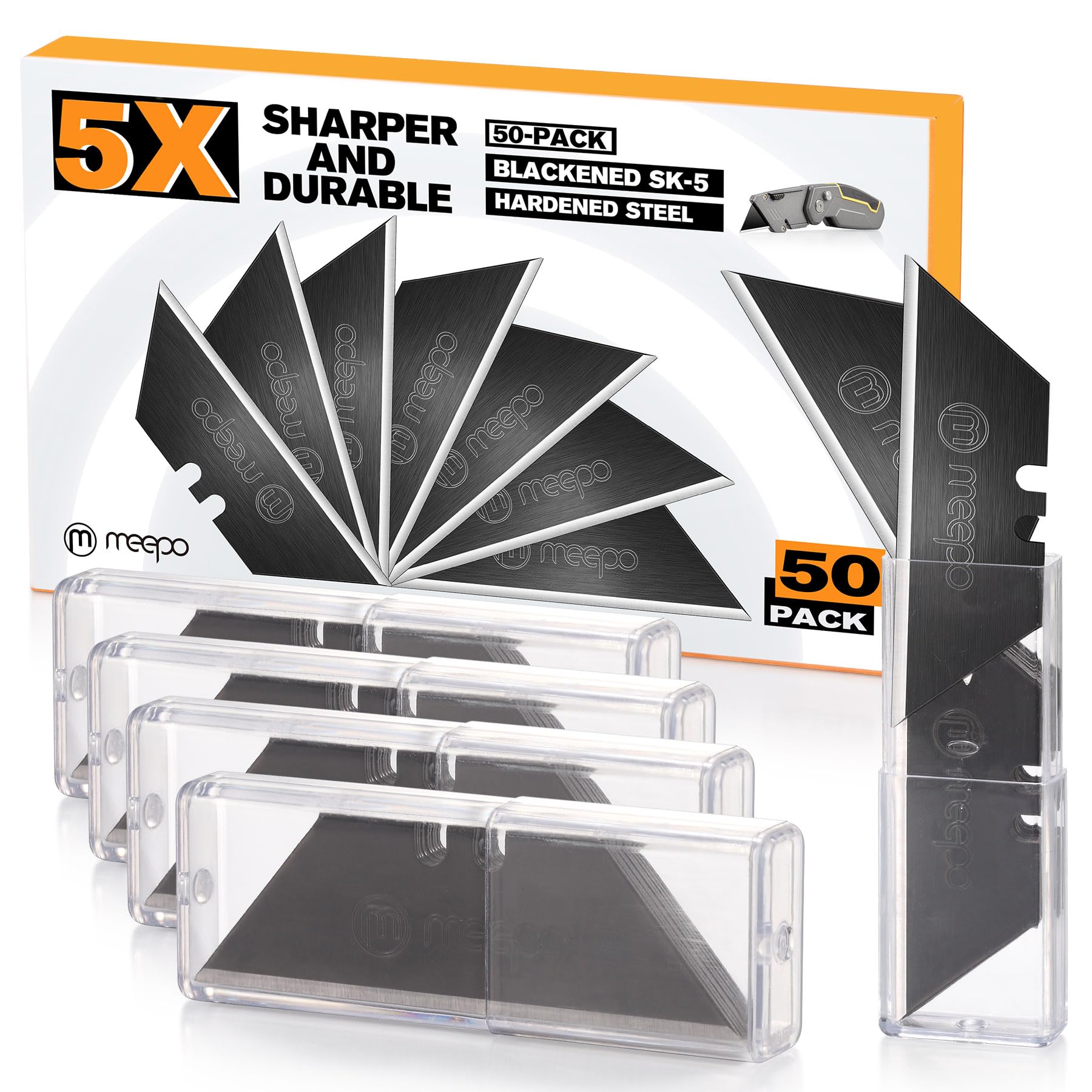 M MEEPO Utility Knife Blades - 50 Pack -1