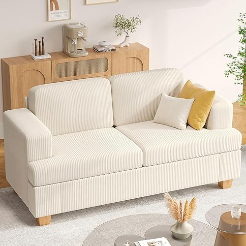 Miniatura 31 de Apicizon Sofá Loveseat Moderno con Sofá Cama de 89", Sofá de Pana de 2 Piezas para Sala de Estar, Sofás Modernos para Salón de Apartamentos, Gris