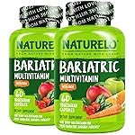 NATURELO Bariatric Multivitamin - One Daily with Iron - Supplement for Post Gastric Bypass Surgery Patients - Natural Whole Food Nutrition - 60 Veggie Capsules (Pack of 2)