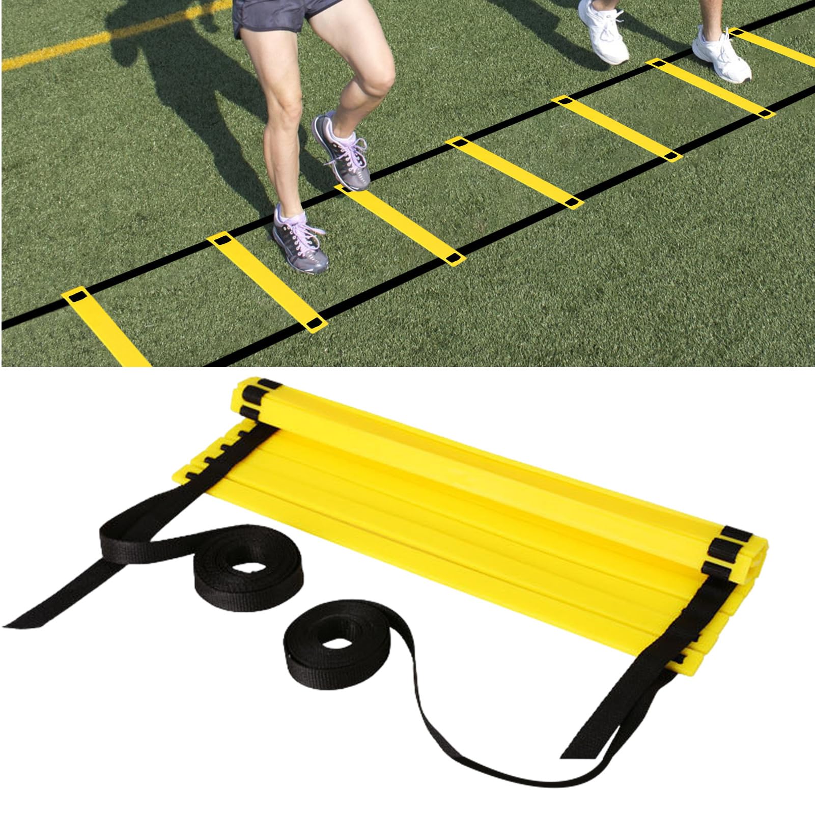 Escalera de Entrenamiento – Dispositivo de Entrenamiento para Agilidad | velocidad, coordinación | Equipo de entrenamiento al aire libre para ejercicios de equilibrio y fitness, ejercicios deportivo