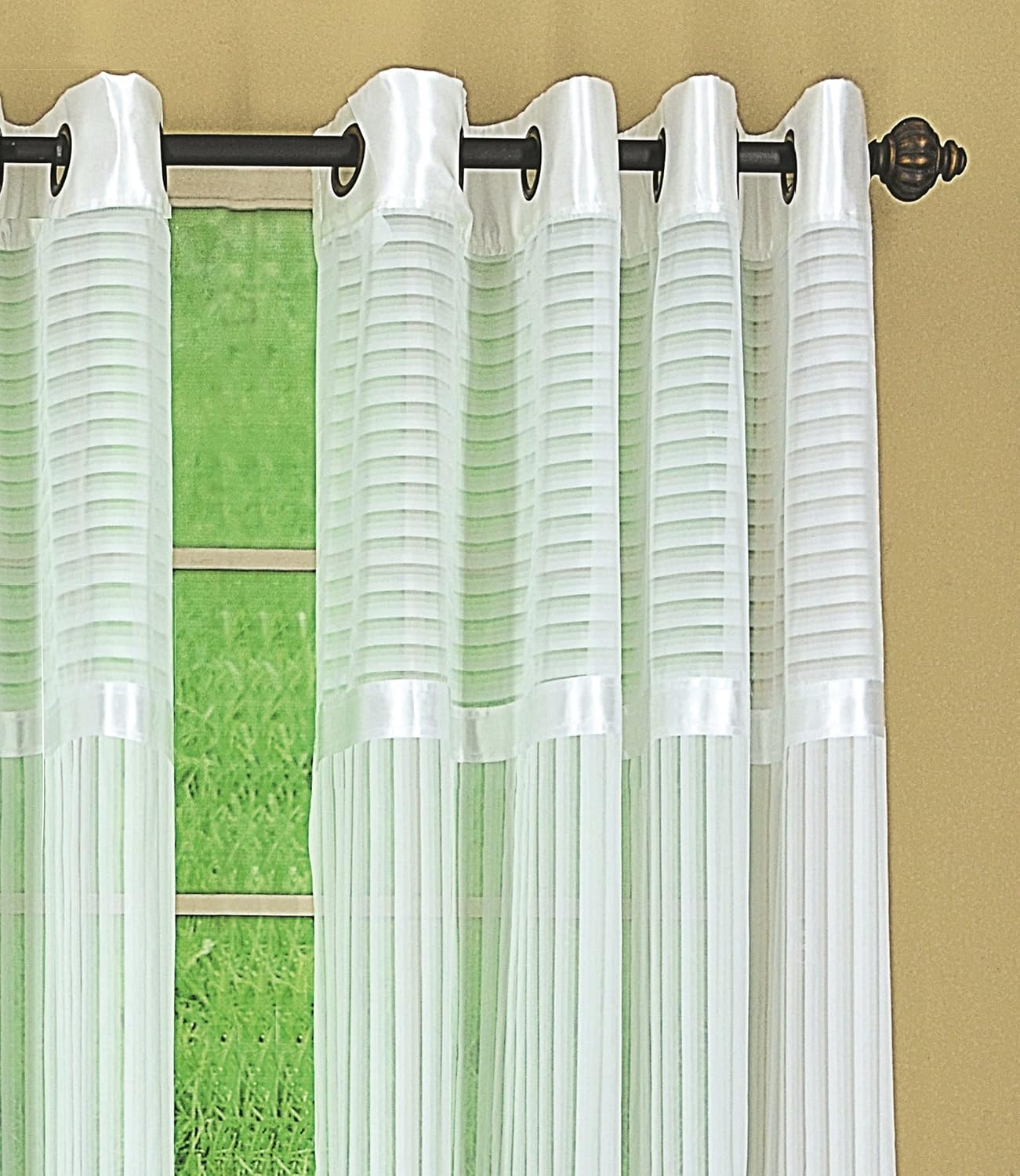 Today's Curtain Silhouette Grommet Panel, 84",White, 55" W x 84" L