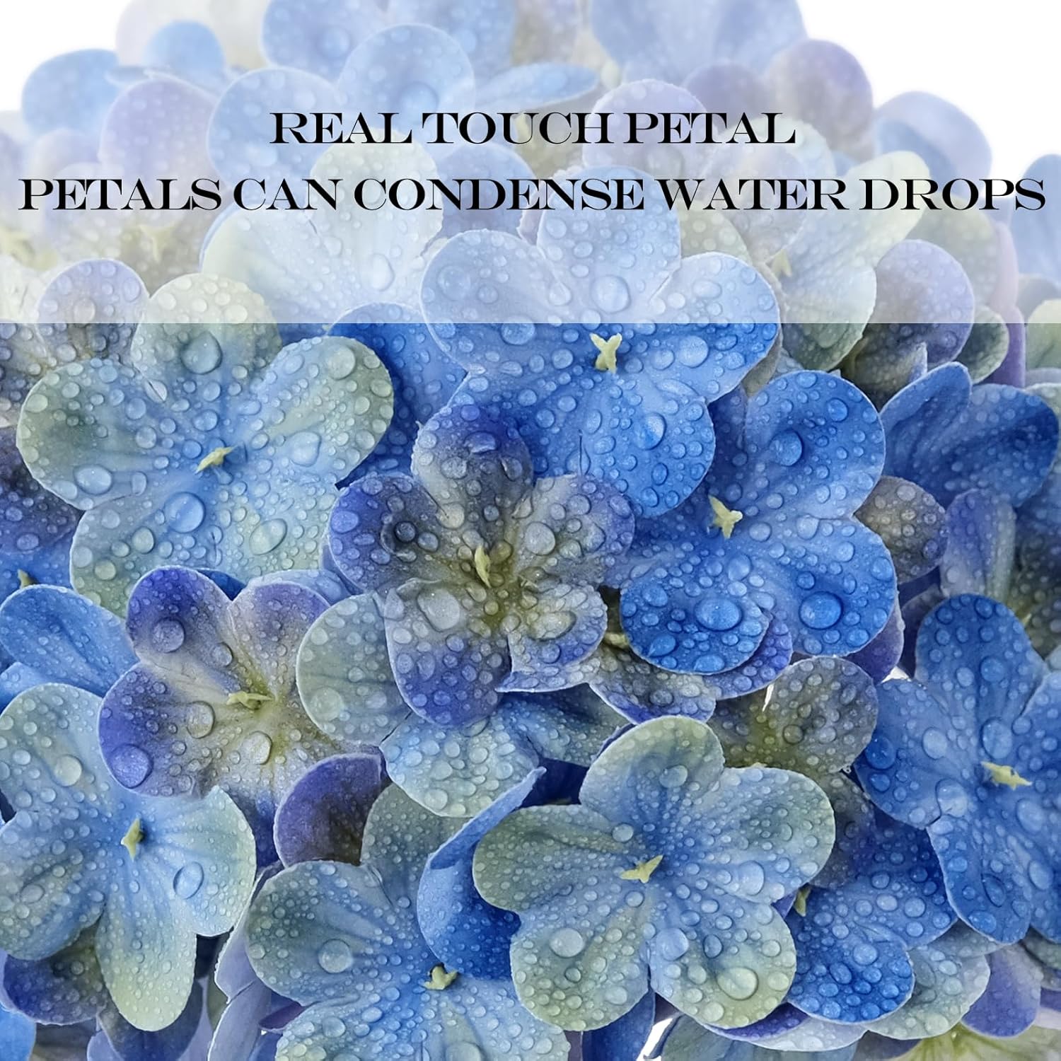 JINWOE Dark Blue Vintage Hydrangea Artificial Flowers,4Pcs 21" Boho Real Touch Artificial Hydrangea,Fake Silk Flowers for Dinning Tables Party Outdoor Home Cemetery Kitchen Wedding Bouquet