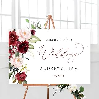 Calligraphy Wedding Welcome Sign,Welcome to Our Wedding Sign, Fall Wedding Signs for Ceremony and Reception