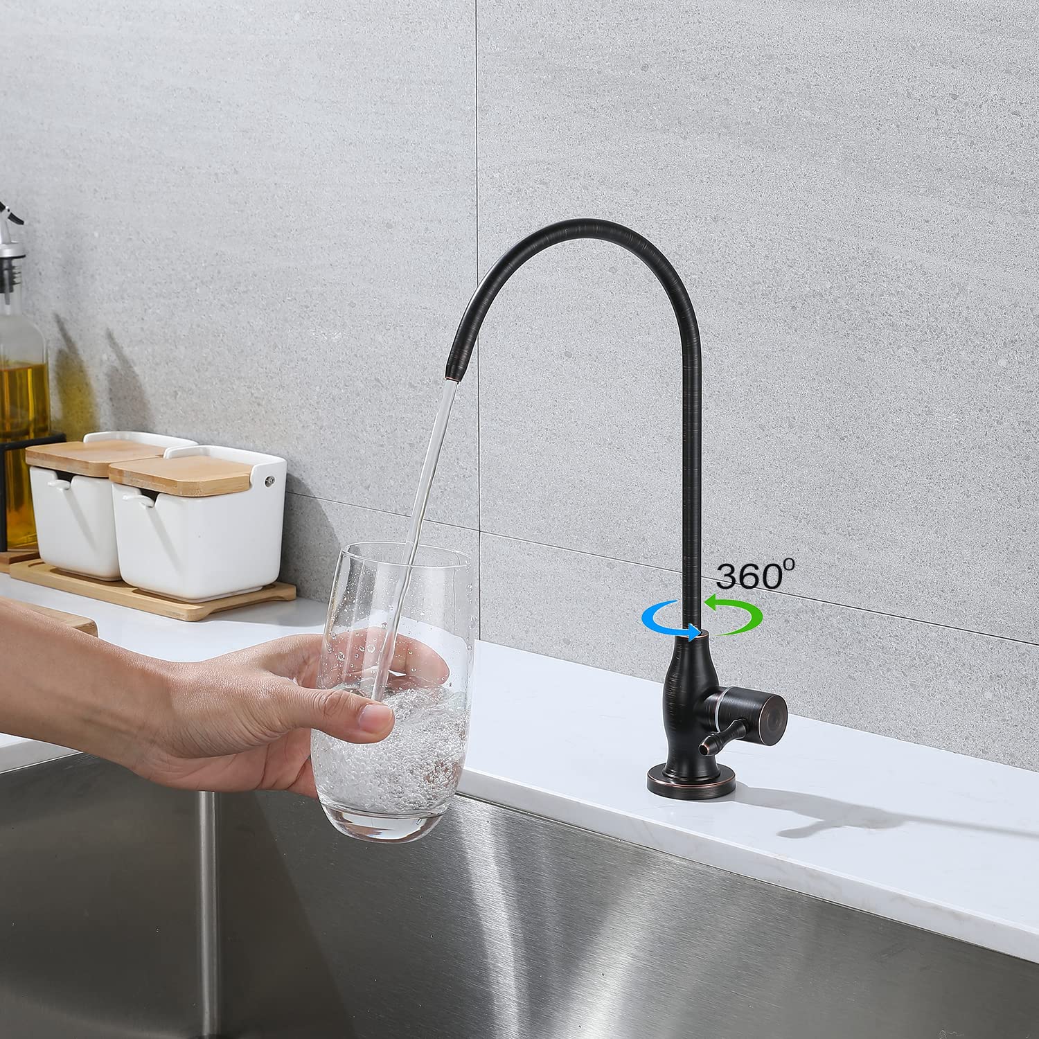 Grifo purificador de agua potable, grifo comercial de filtración de agua para sistema de filtro de agua debajo del fregadero, grifo de agua potable, dispensador de agua potable, bronce aceitado