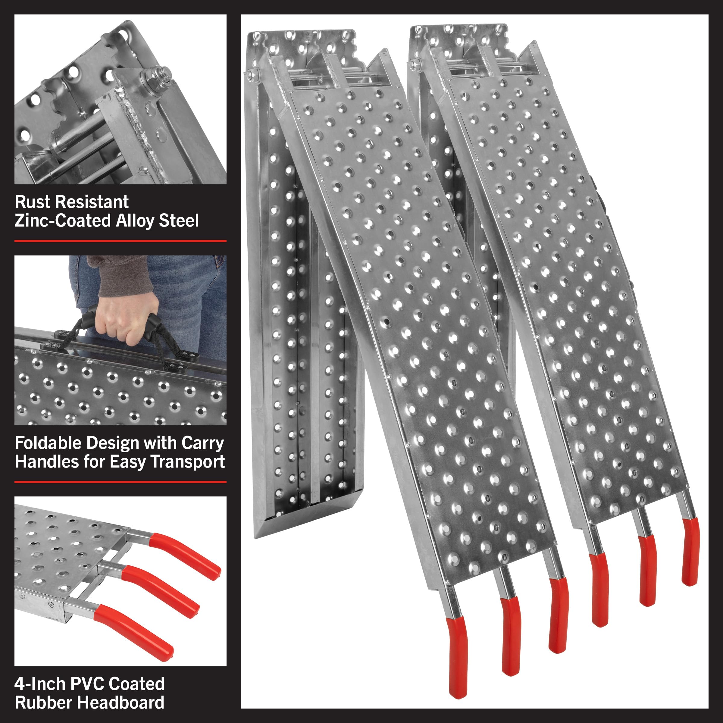 Stalwart Loading Ramps - 2200lb ATV Motorcycle Ramps -4