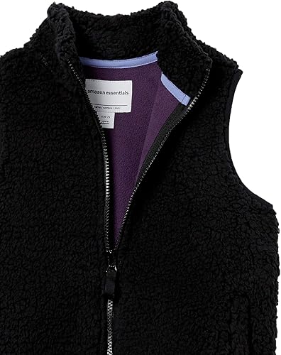 Vista 2 de Tienda Essentials Chaleco de forro polar Sherpa con bolsillos para niñas y niños pequeños