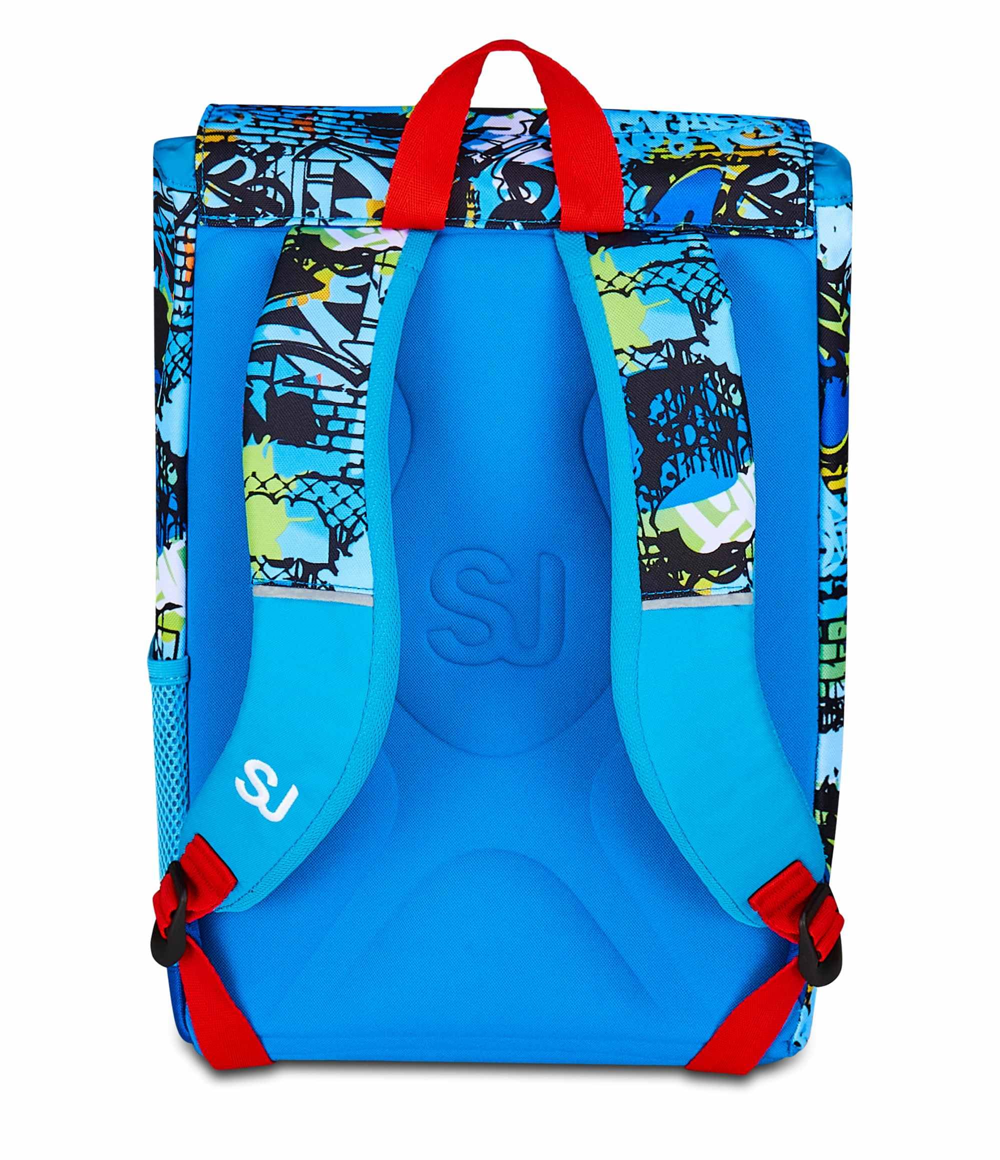 SJ GANG STYLE JAM GANG Zaino Scuola Estensibile Big FANTASYS BOY, Blu, Zaino con Divisorio Interno, Tasca per Borraccia, Peluche Alieno Abbinato, 24 L, Zaino Scuola Elementare, Zaino Bambino