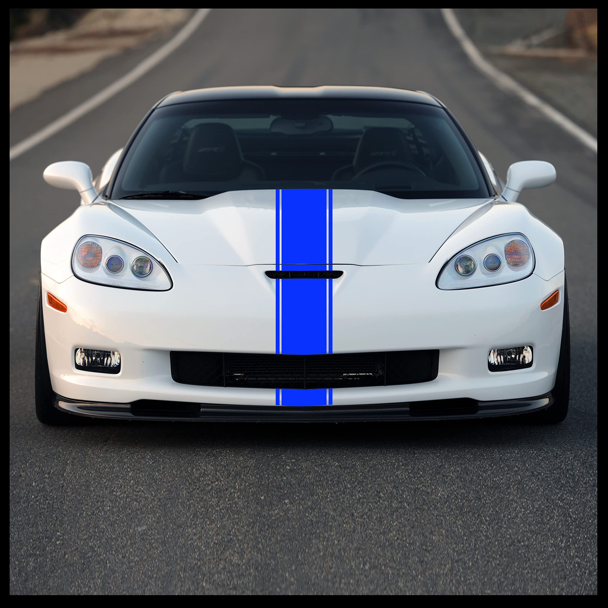 Racing Stripes - 4" 7" 12" - Various Sizes - Vinyl Decal for Car Truck JDM Import Euro Black Red White Silver Pink Lime Green (7"x72", Blue)