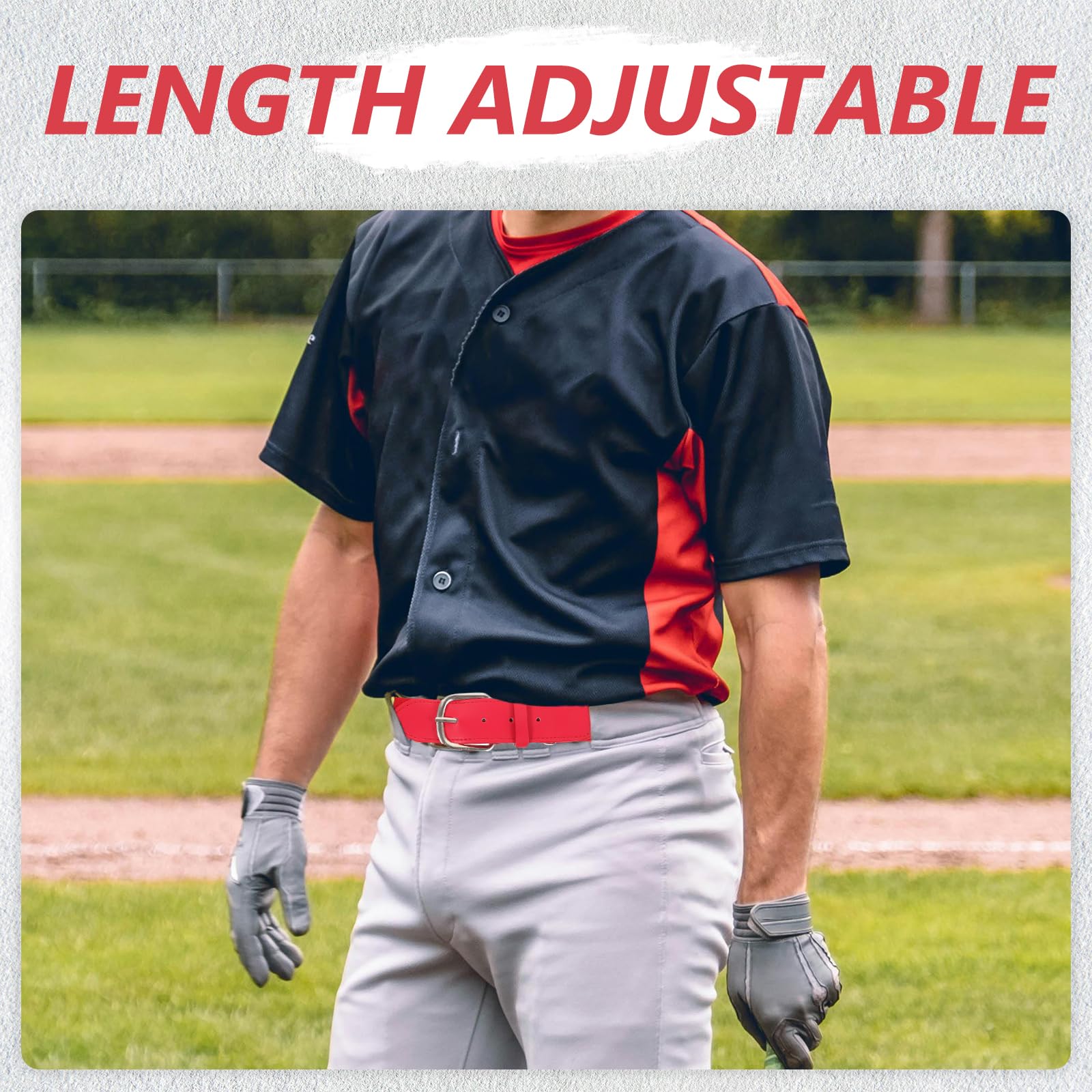 TENDYCOCO Cinturón Elástico Ajustable Para Béisbol Y Softbol Niños Jóvenes Cinturón Deportivo De Pu Rojo Para Jugadores De Béisbol