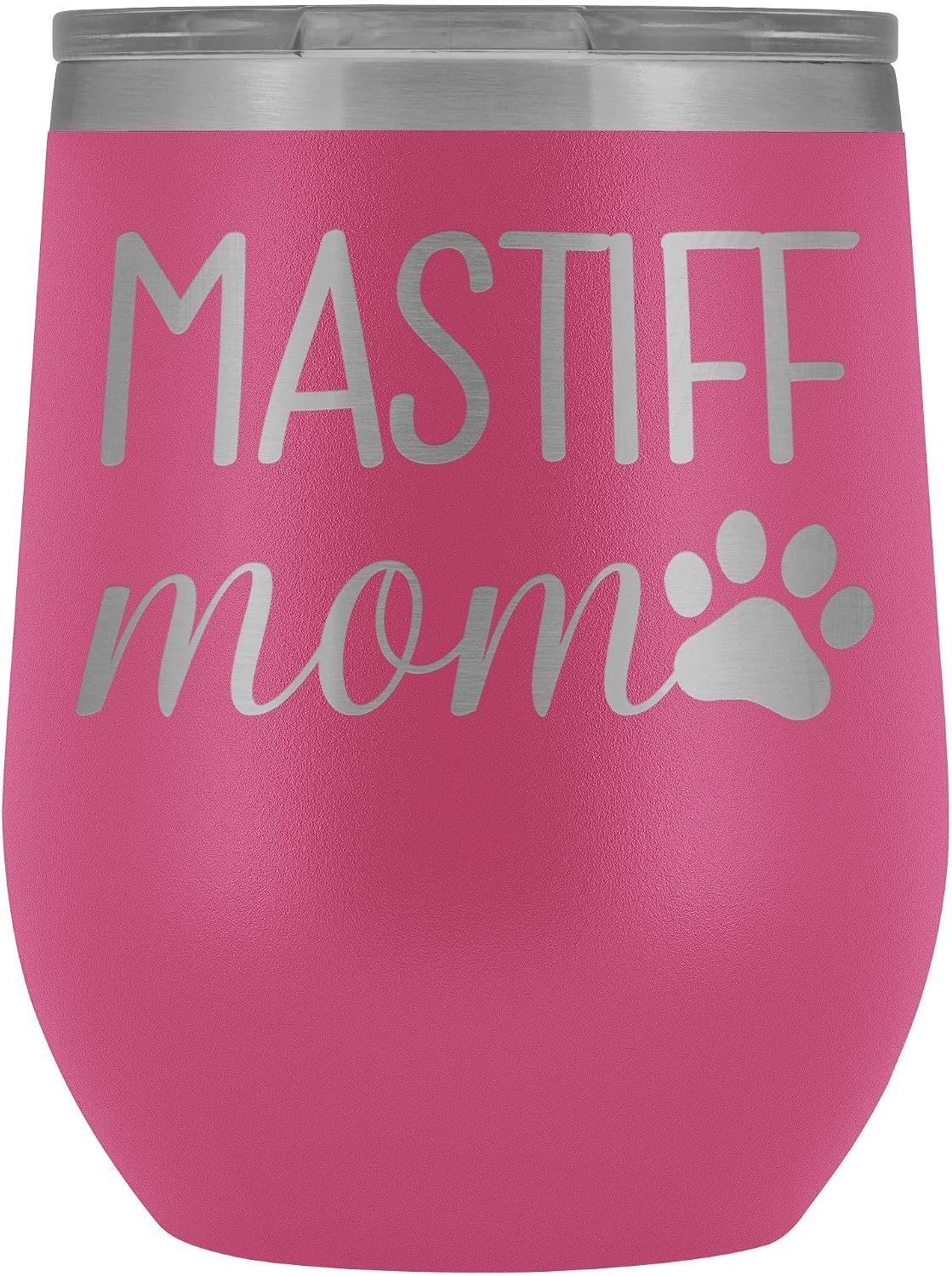 Mastiff Mom Wine Tumbler, Personalized Dog Mom Wine Tumbler With Lid, Dog Mom Stainless Steel Wine Glasses, Mastiff Insulated Wine Tumbler (Teal)