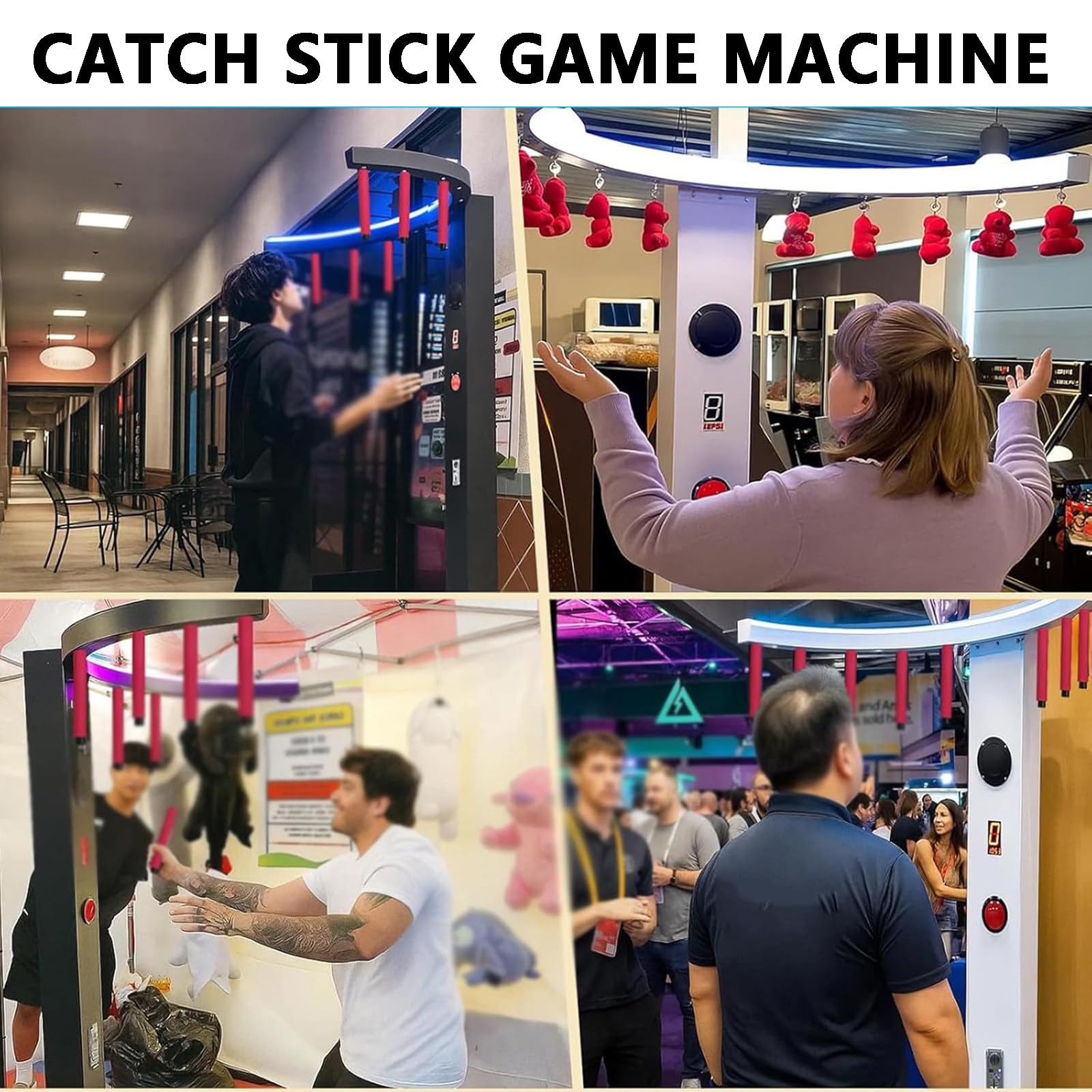Reflex Reaction Stick Game, allenamento di coordinazione occhio-mano, velocità regolabile con display LED per conto alla rovescia e musica per feste e carnevale