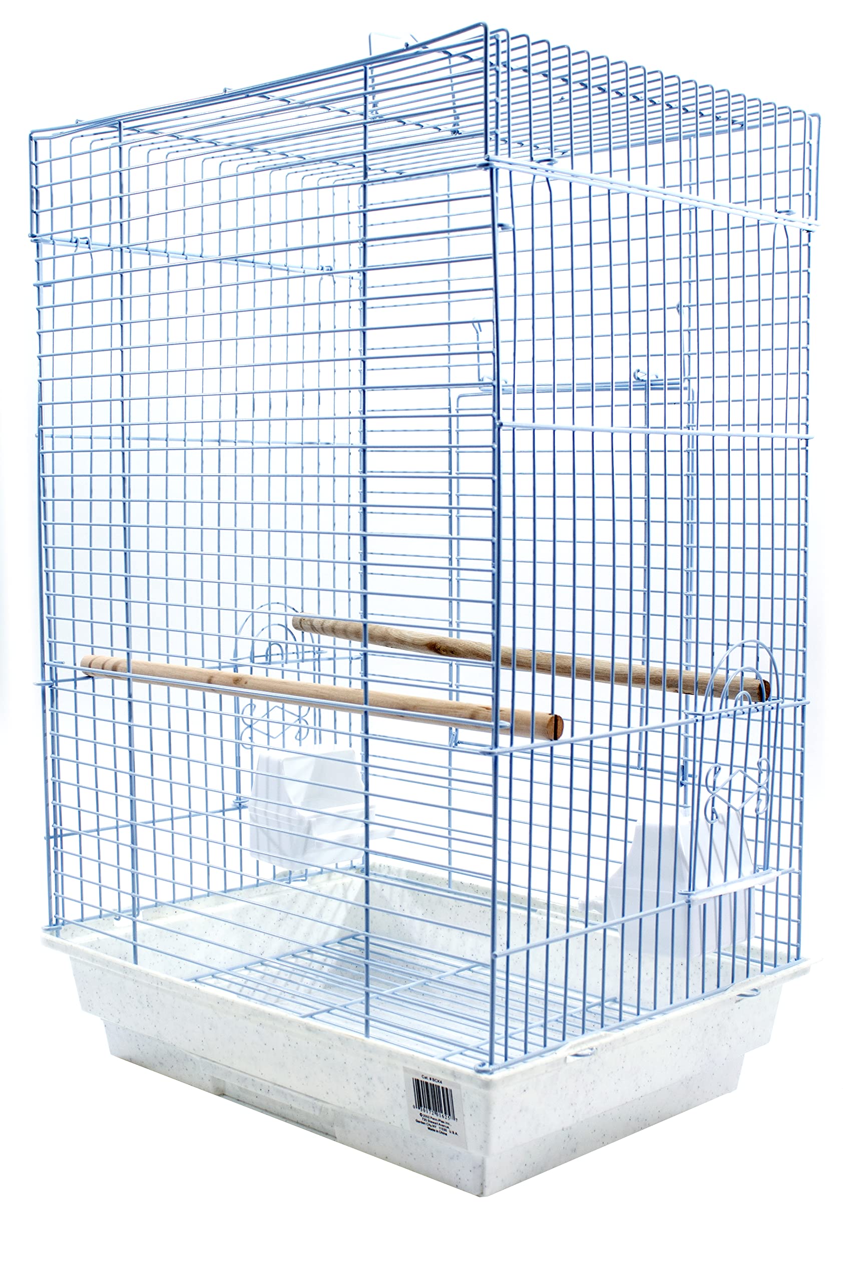Cage à oiseaux pour calopsitte et conure PENN-PLAX blanche à dessus carré