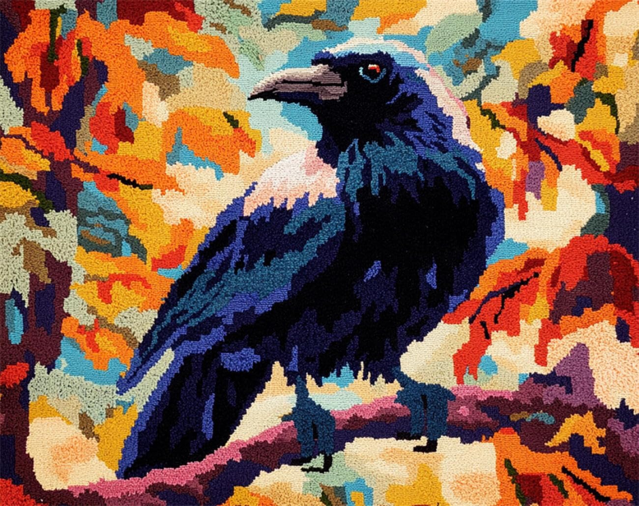 AxiangziK DIY Cross Stitch Kit Cartoon Crow 11CT 40x50cm