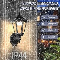 Vista 5 de FUDESY Linterna de pared para exteriores del anochecer al amanecer, lámpara de pared con sensor exterior para porche, resistente al agua