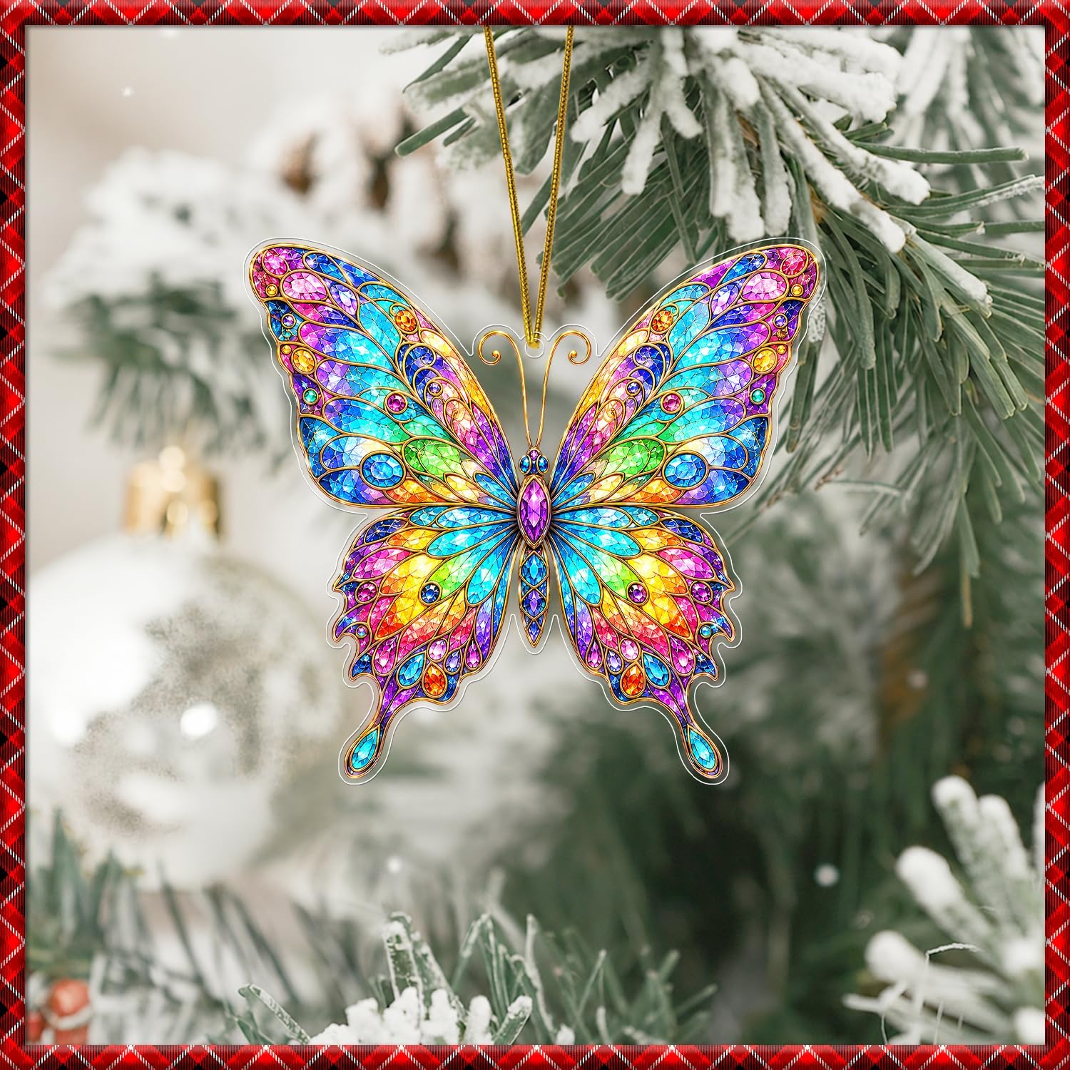 Butterfly Ornament 2026 for Christmas Tree Colorful Butterflies Xmas Ornaments Home Decor Gifts for Women Nana Mom Family Friends Birthday Holiday Party Favors 2D Acrylic Keepsake image 5