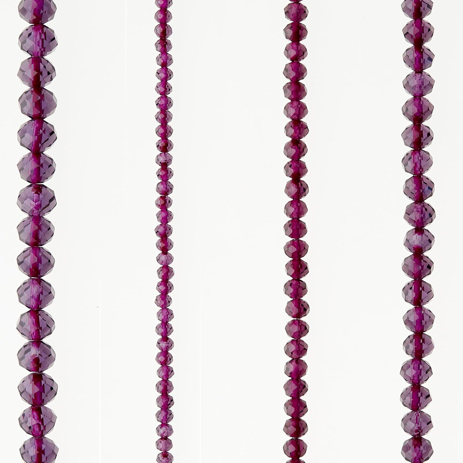 Bead Landing Purple Faceted Glass Round Beads – 3mm to 8mm Translucent Glass Beads for Bracelets, Earrings & DIY Jewelry, 7" Strands, 12 Pack - Image 3