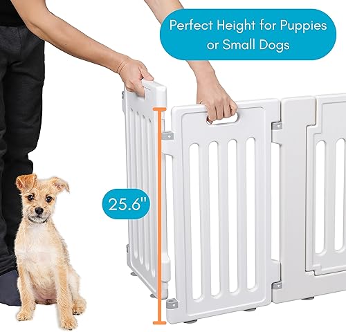 Miniatura 2 de BIRDROCK HOME Dog Playpen w/Door, 16 Panel, 25.6in H | Strong Plastic, Non-Slip Puppy Playpen, Secure Pet Gate | Indoor Outdoor Fence | Configurable