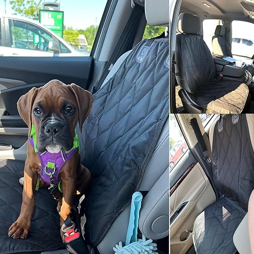 Miniatura 3 de AsFrost Funda de asiento para perros camiones SUV gruesa 600D resistente al agua y al desgaste duradera antideslizante convertible