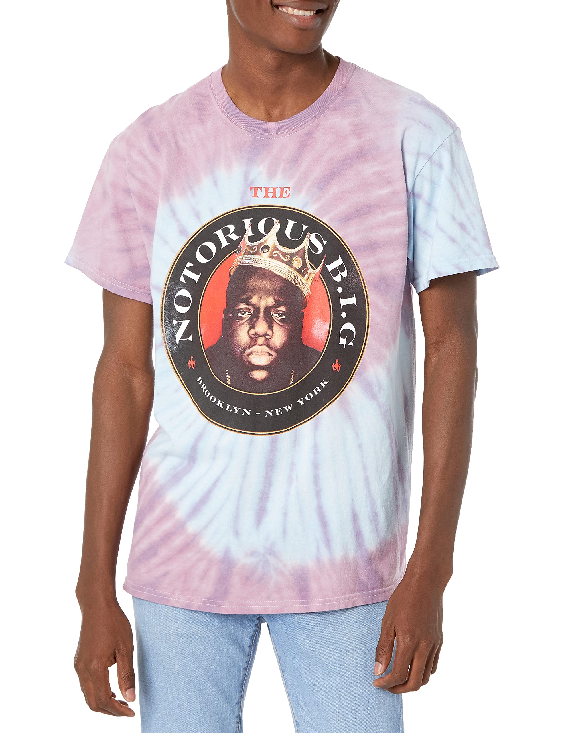MOONMN Men's The Notorious B.i.g Circle Tie Dye T-Shirt