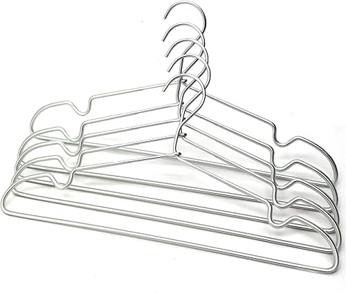 Miniatura 7 de Paquete de 30 perchas Koobay de metal plateado de 12.6 pulgadas antideslizantes para traje recubierto de alambre de aluminio para niños de