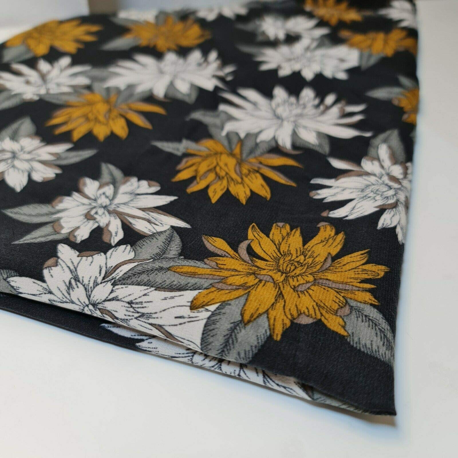 TEXTILE STATION Spring New Floral Printed Soft Poly Crepe Dress Drape Craft Fabric 58" By Meter (Print 5)