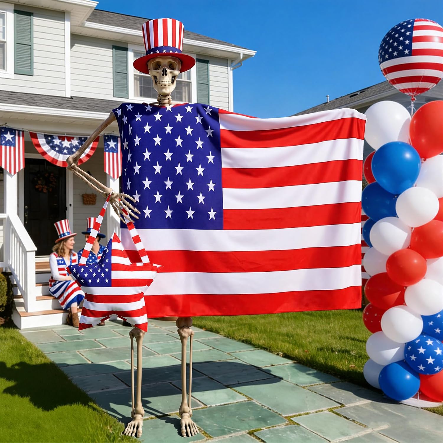 Chicingyou 12 ft Skeleton Clothes Accessories Including Hat and Cloth with Basket for 12 ft Skeleton Outfit Dress