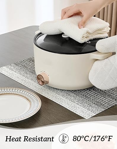 Miniatura 117 de Leetaltree - Manteles individuales, resistentes al calor, antideslizantes, para mesa de comedor, lavables, duraderos, tejido de PVC