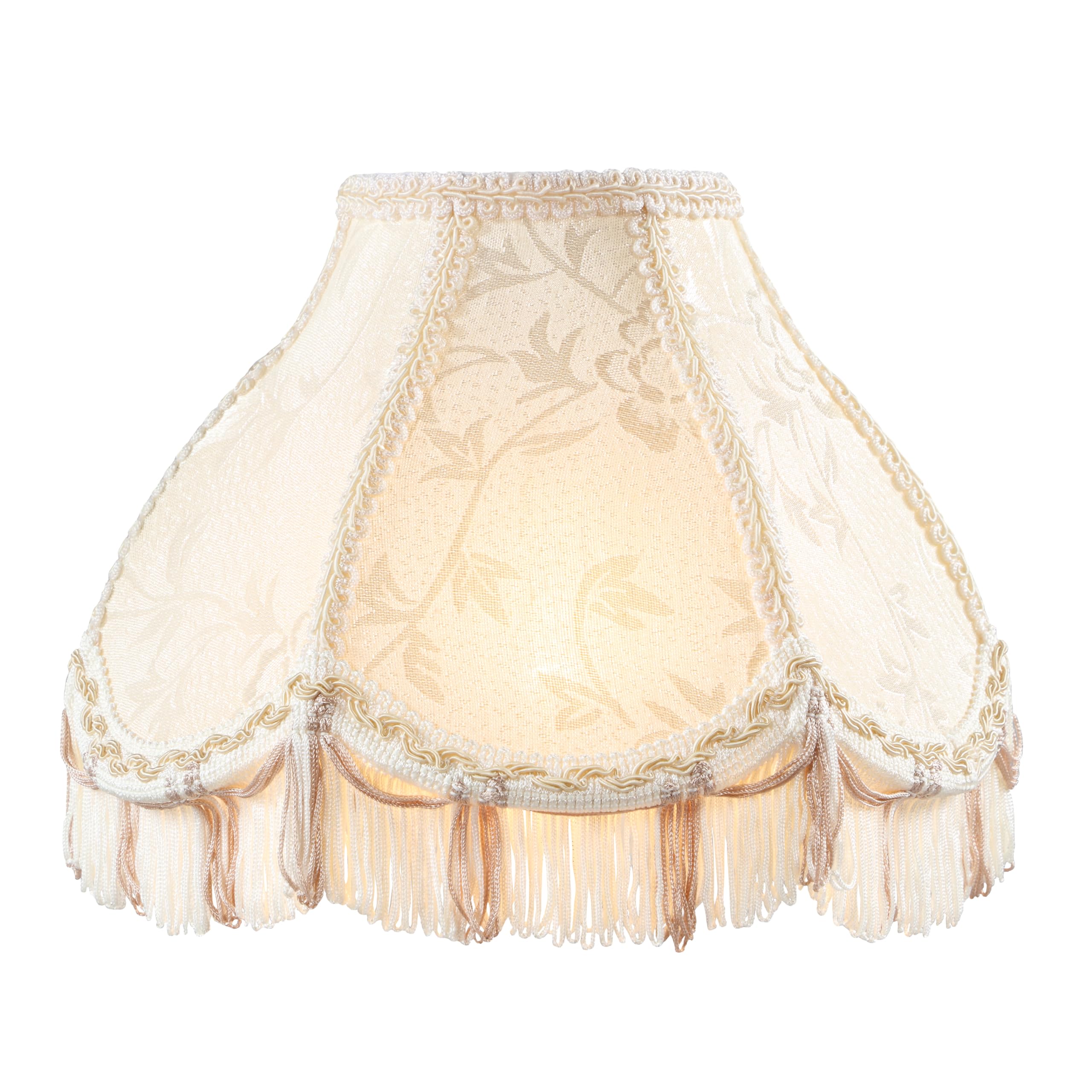 Aspen Creative 34521 Handsewn Scallop Doe Spider Lap Shade In Linen
