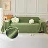 Sofa Cover 2 3 Seater Herringbone Chenille Corner Sofa Slipcover Washable L Shape Sofa Covers Sectional Couch Cover with Tassel Furniture Protector Loveseat Futon Cover B Green 180x300cm