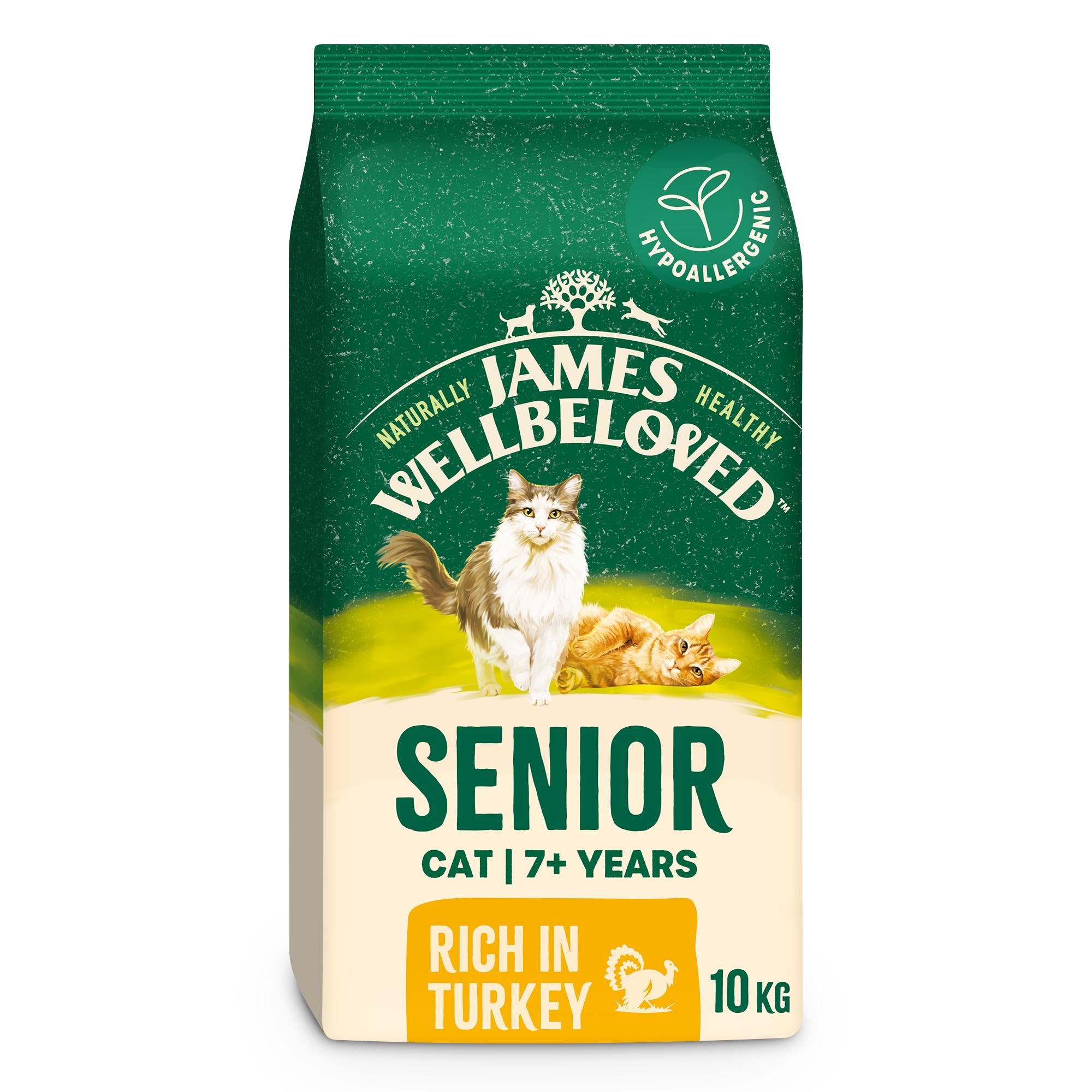 James Wellbeloved Cat Senior Hypoallergenic Dry Food Turkey 10 kg