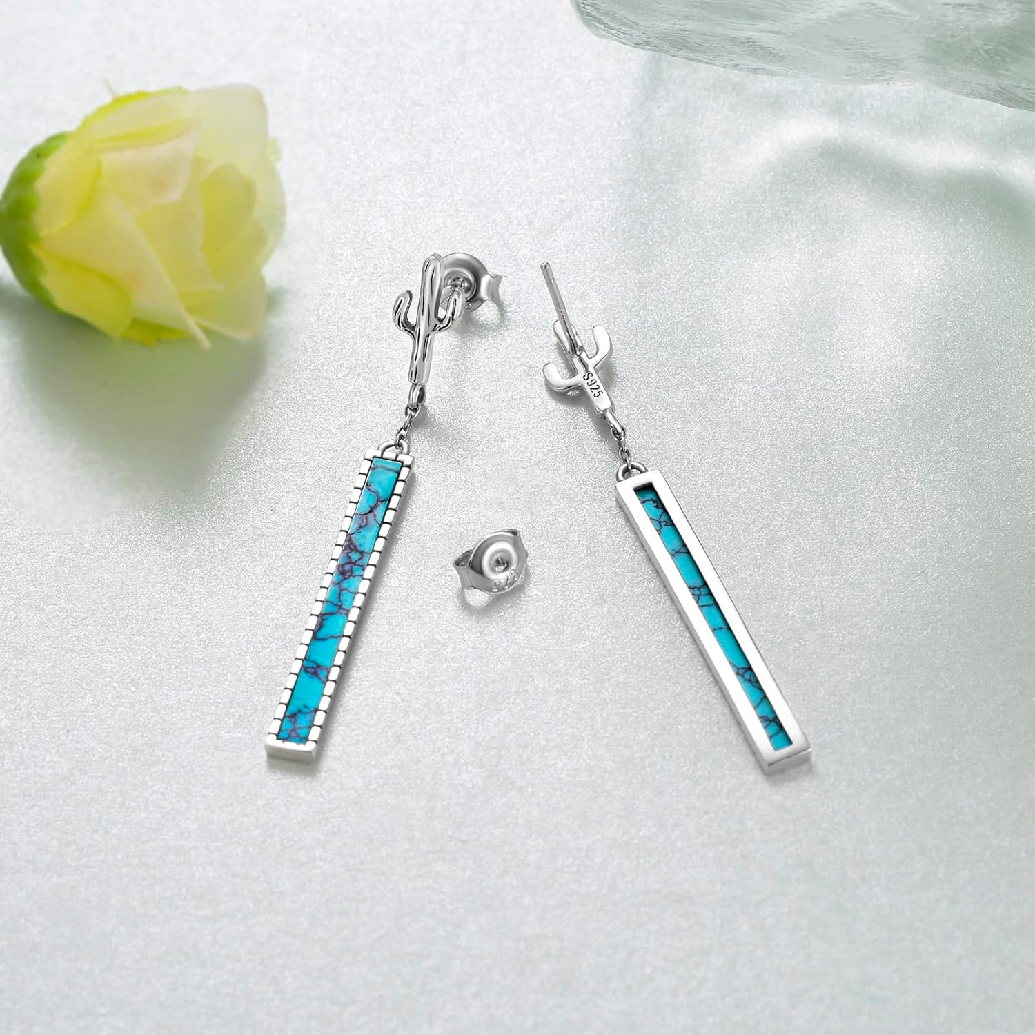 Turquoise Earrings Sterling Silver Western/Wiccan Jewelry for Women - Image 2