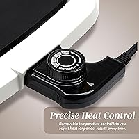 Vista 6 de COOK WITH COLOR Plancha eléctrica de 1200 W, superficie antiadherente para panqueques, hamburguesas, huevos y más, control de temperatura extraíble