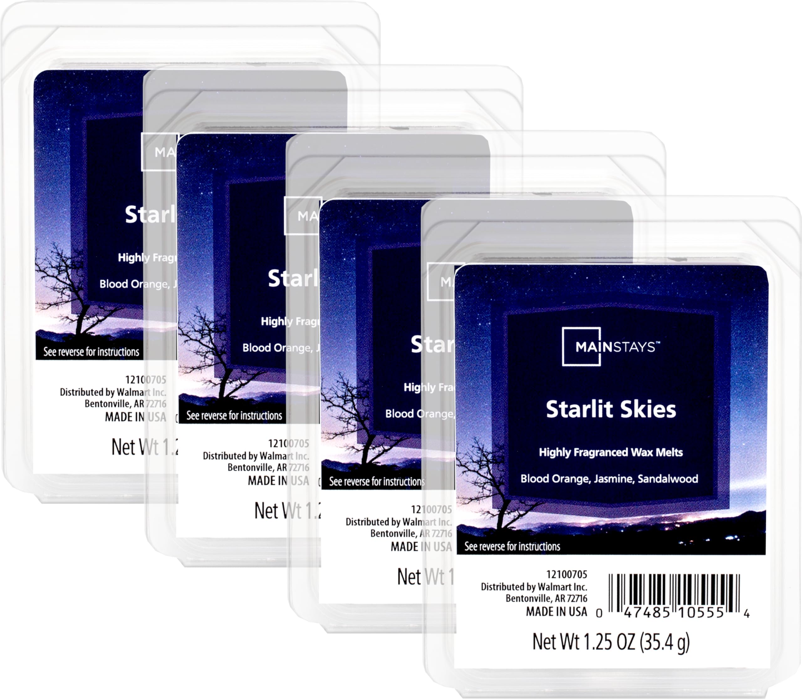 Mainstays Scented Wax Cubes 1.25oz 4-Pack (Starlit Skies)