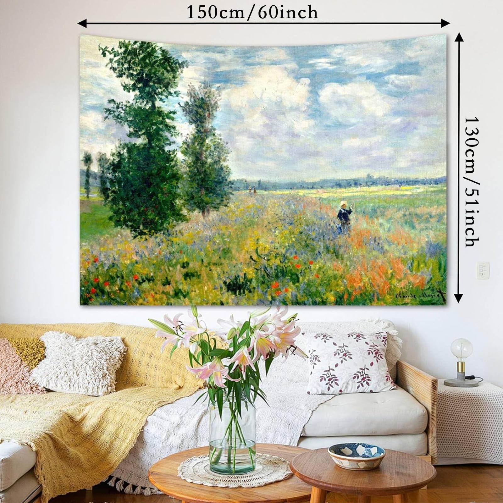 Amazon.com: Monet Garden Art Poster Tapestry for Bedroom Aesthetic