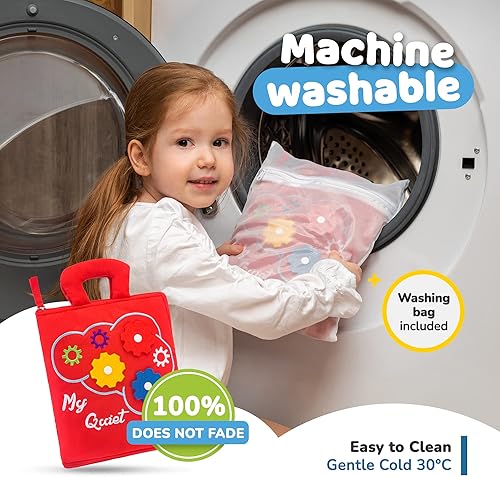 Miniatura 5 de deMoca - Juguete montessori libro para bebés - Juguetes para niños pequeños - Juguete de viaje - Juguete educativo con actividades para niños y