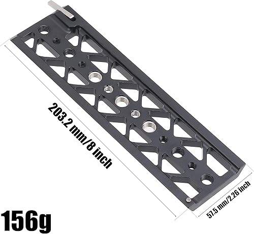 Miniatura 14 de Fotga Placa de cola de milano estándar de 5 pulgadas y 5 pulgadas con orificios de tornillo de 1/4 "-20 3/8"-16 para soporte de luz de trípode